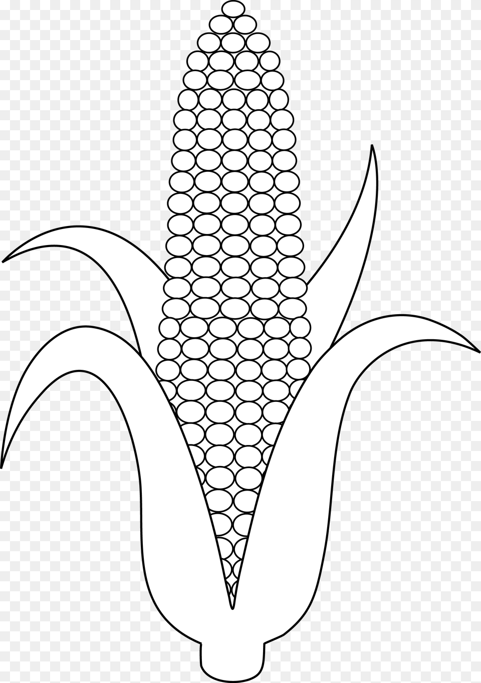 Corn Clipart Black And White, Food, Grain, Produce, Plant Png