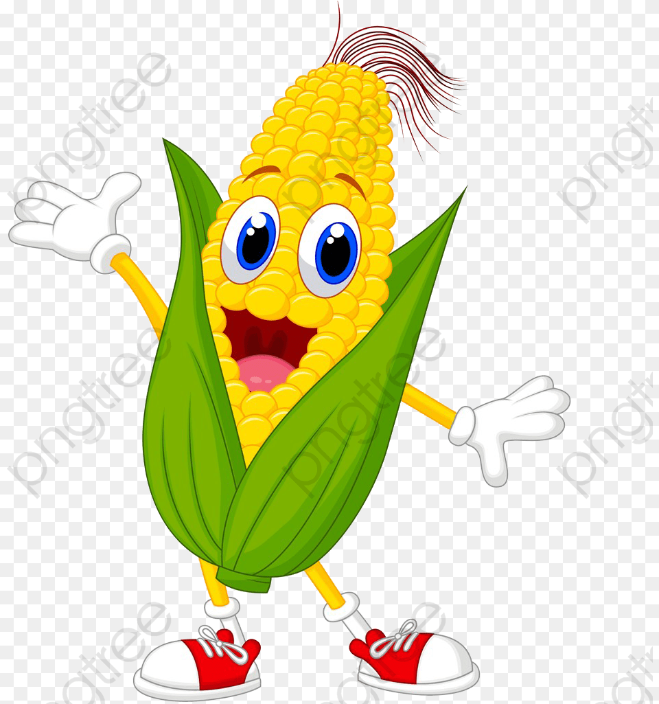 Corn Clipart Corn Animated, Food, Grain, Plant, Produce Png