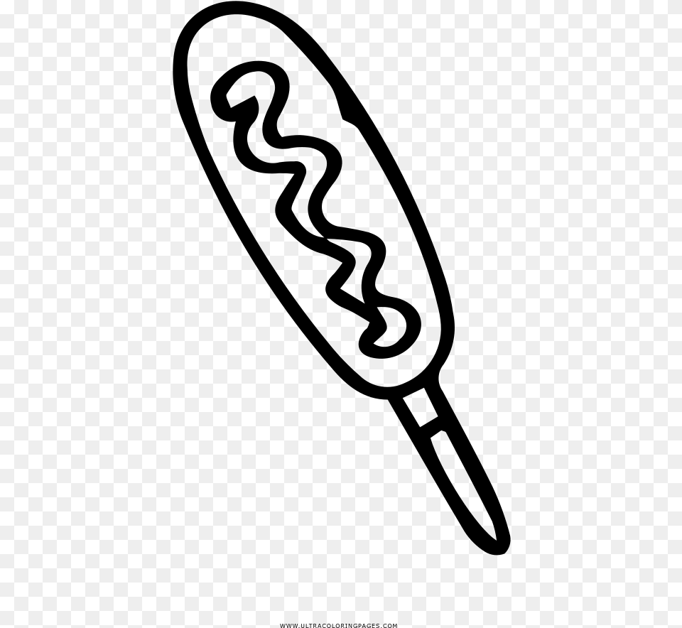 Corn Dog Coloring, Gray Free Png