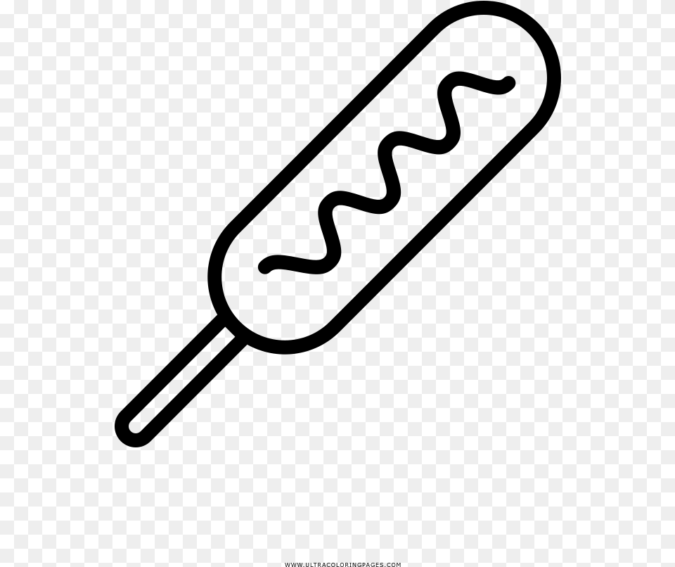 Corn Dog Coloring, Gray Free Transparent Png