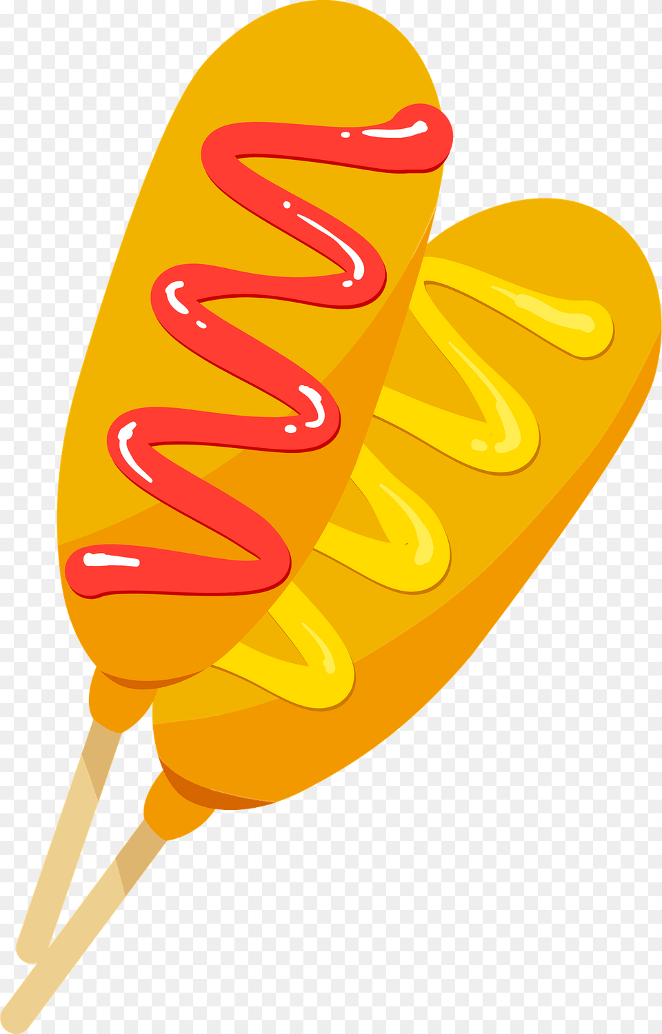Corn Dog With Ketchup And Mustard Clipart, Food, Sweets, Candy Png Image