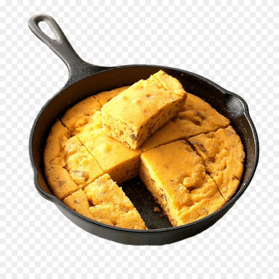 Cornbread In Pan, Bread, Food, Cookware Free Transparent Png