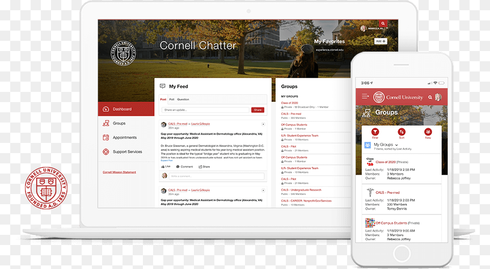 Cornell Universitys Internal Student Community On Salesforce Mobile Community Publische, Page, Text, File, Person Free Png Download