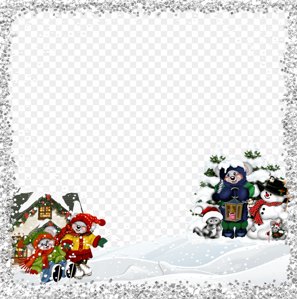 Corner Border Christmas Funny Photo Frame Xmas, Art, Collage, Baby, Person Free Png Download