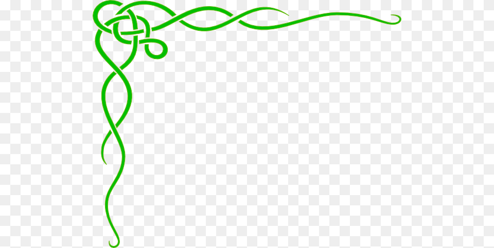 Corner Border Design Green, Knot, Art, Floral Design, Graphics Png Image