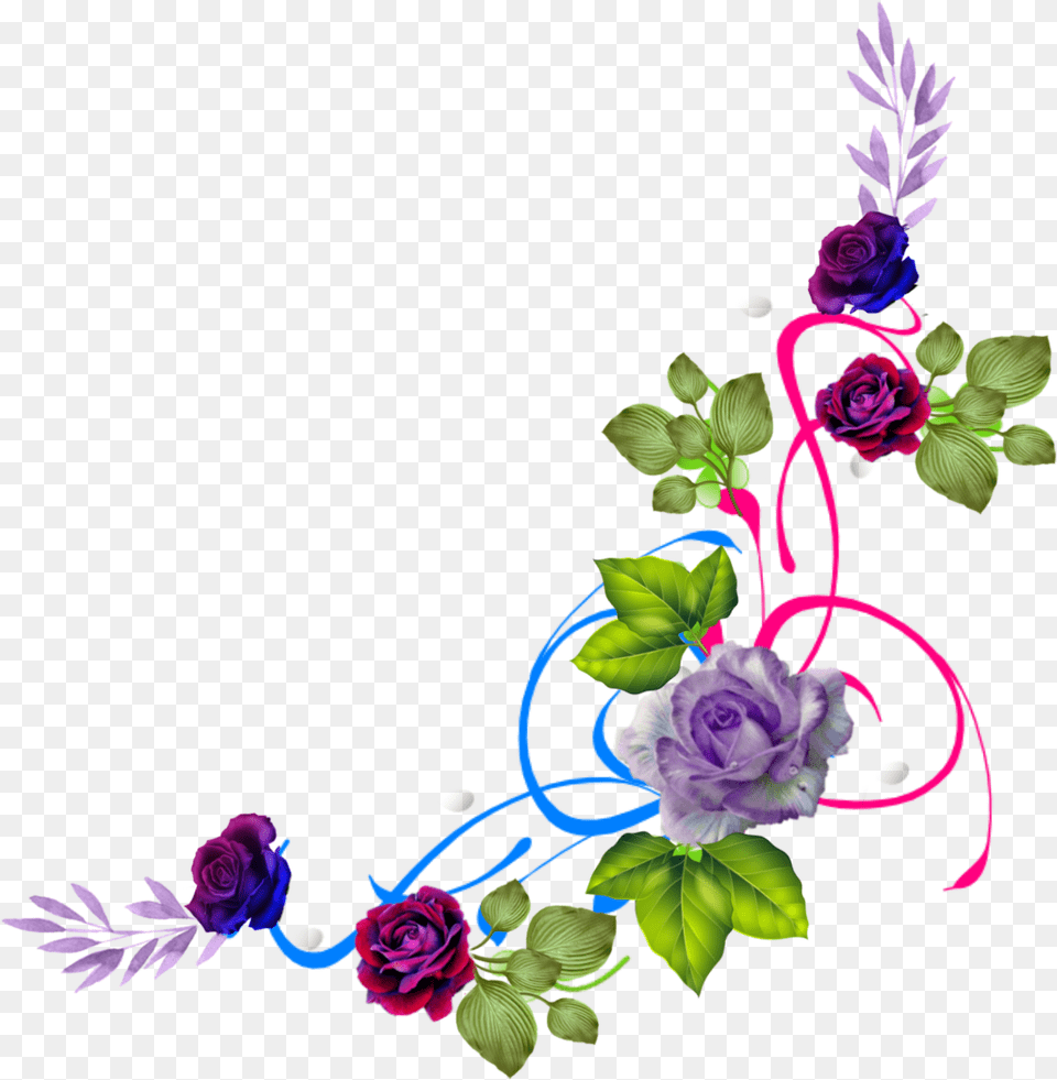 Corner Border Flower Roses Swirls Freetoedit Garden Roses, Art, Plant, Pattern, Graphics Png Image