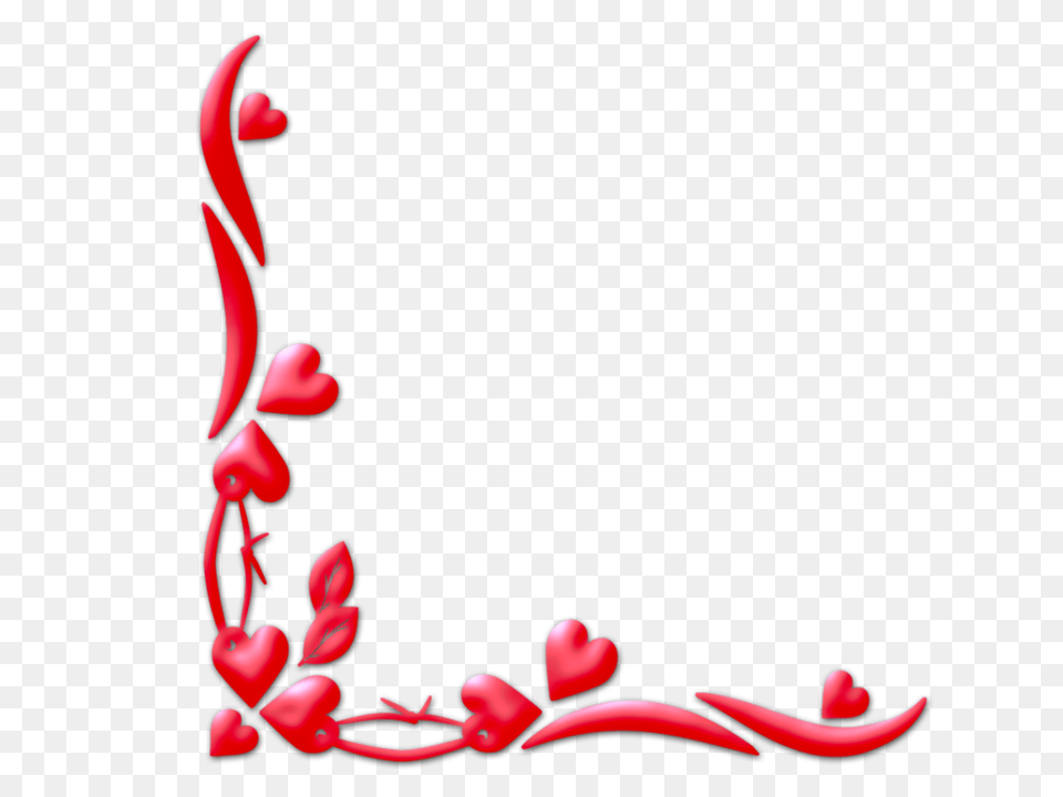 Corner Border Red Heart Love Romantic Valentinesday, Graphics, Art, Floral Design, Pattern Png