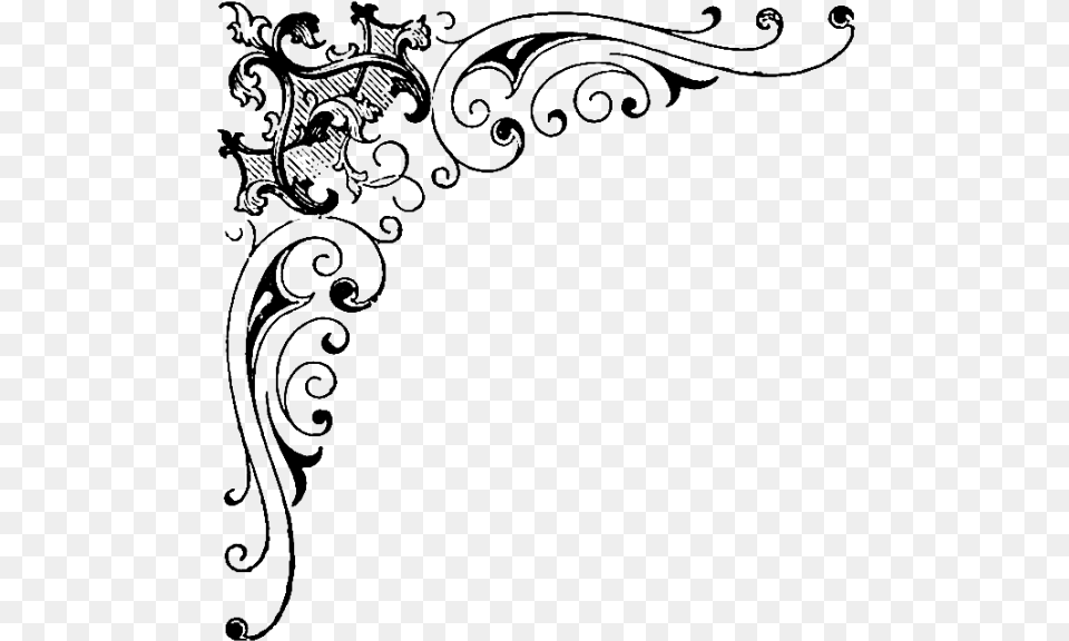 Corner Border Transparent Background, Pattern, Art, Floral Design, Graphics Png