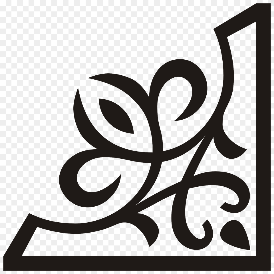 Corner Ornament Black Down Right Clipart, Art, Floral Design, Graphics, Pattern Free Transparent Png