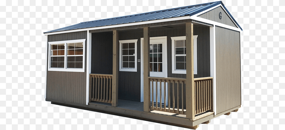 Corner Porch Cabin Graceland Portable Buildings Side Porch Cabin, Architecture, Building, Housing, House Png Image