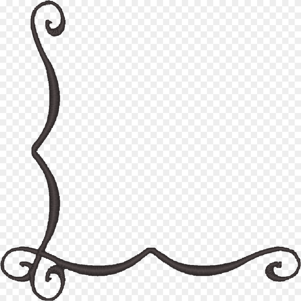 Corner Scroll Black Art, Animal, Reptile, Snake Png Image