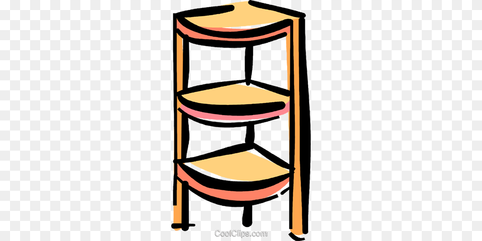 Corner Shelf Royalty Vector Clip Art Illustration, Furniture, Table, Crib, Infant Bed Png