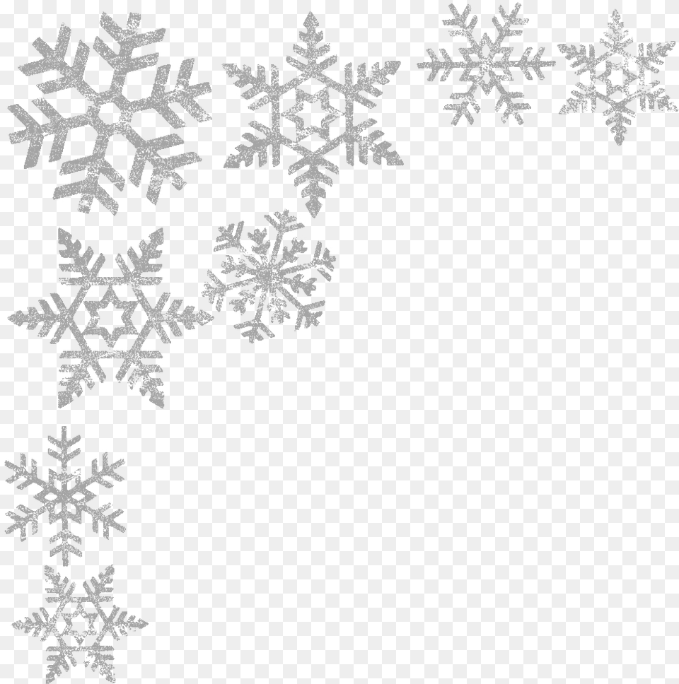 Corner Silver Snowflake, Nature, Outdoors, Snow Free Png Download