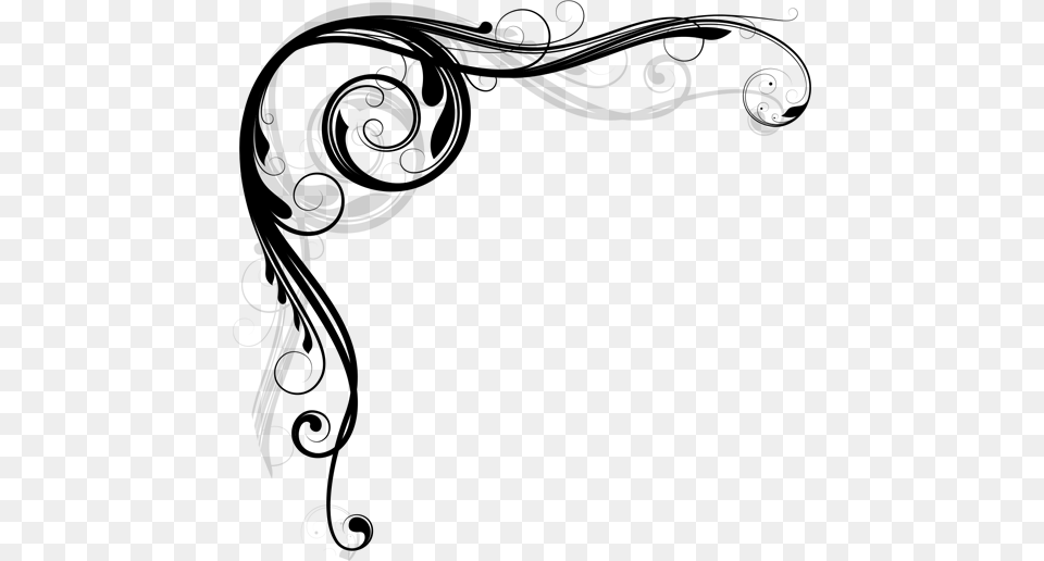 Corner Swirl Corner Swirl, Gray Free Transparent Png