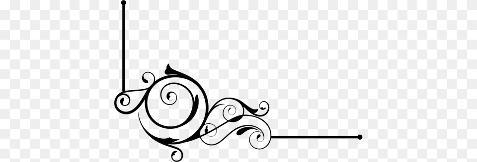 Corner Swirly Decoration, Silhouette Free Transparent Png