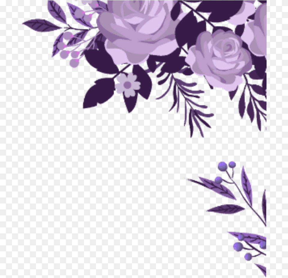 Corner Transparent Watercolor Floral Purple Flower Border, Art, Floral Design, Graphics, Pattern Free Png