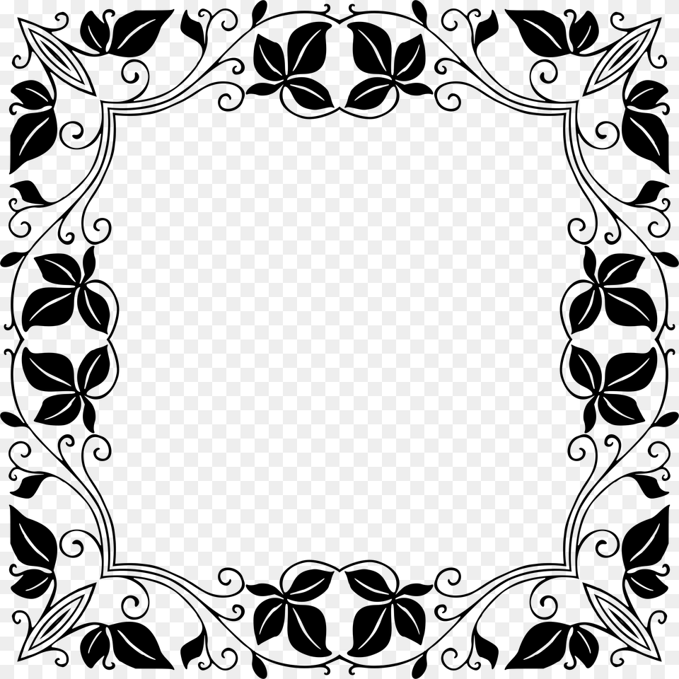 Corners Vector Batik Black And White Border Design, Gray Free Png Download