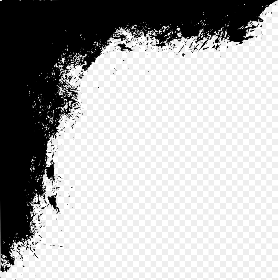 Corners Vector Grunge Monochrome, Silhouette, Outdoors, Art Free Transparent Png