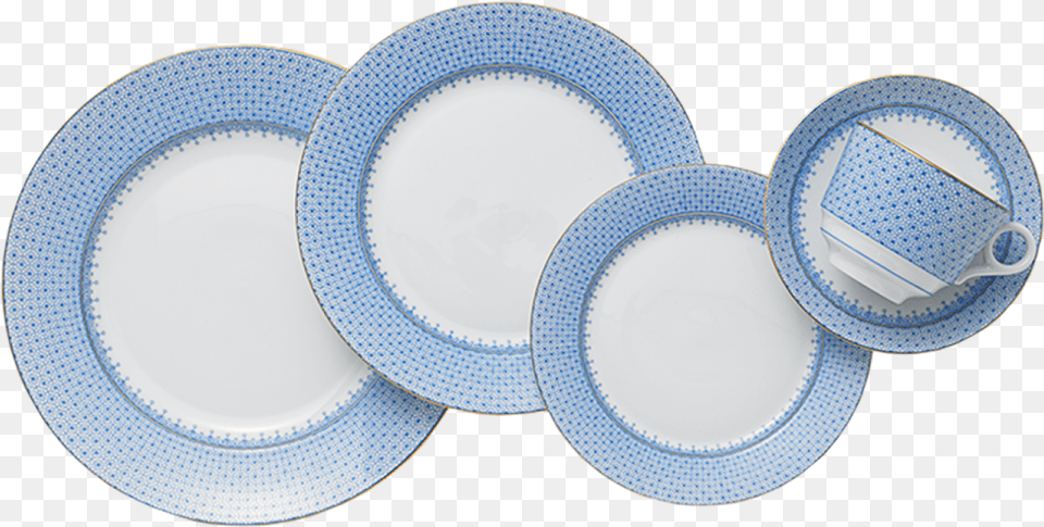 Cornflower Lace 5pc Place Setting Mottahedeh Cornflower Lace, Art, Food, Meal, Porcelain Png Image