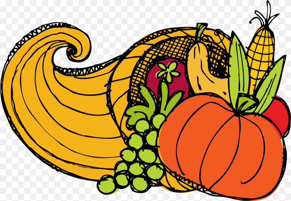 Cornucopia Clipart Thanksgiving Clipart Melonheadz, Banana, Food, Fruit, Plant Png Image