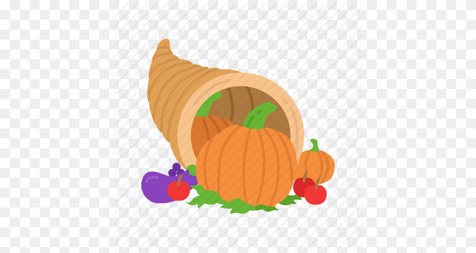 Cornucopia Fruits Holiday Basket Thanksgiving Icon, Food, Produce Png Image