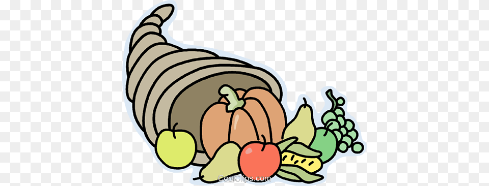 Cornucopia Royalty Free Vector Clip Art Illustration Thanksgiving Tracing, Food, Banana, Fruit, Plant Png