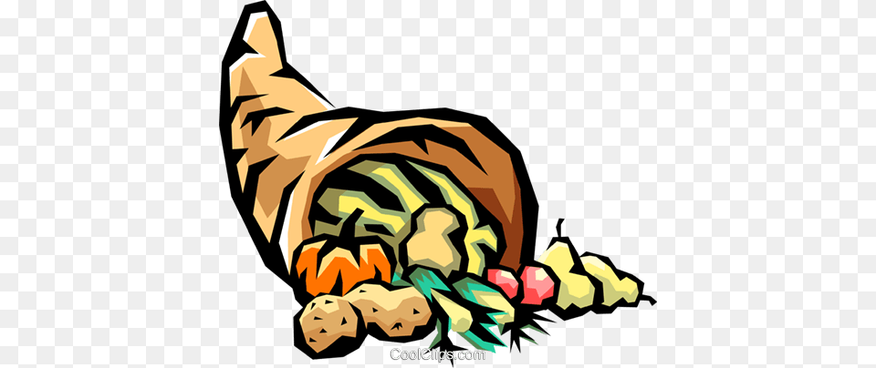 Cornucopia With Fall Harvest Royalty Vector Clip Art, Electronics, Hardware, Ammunition, Grenade Free Png Download