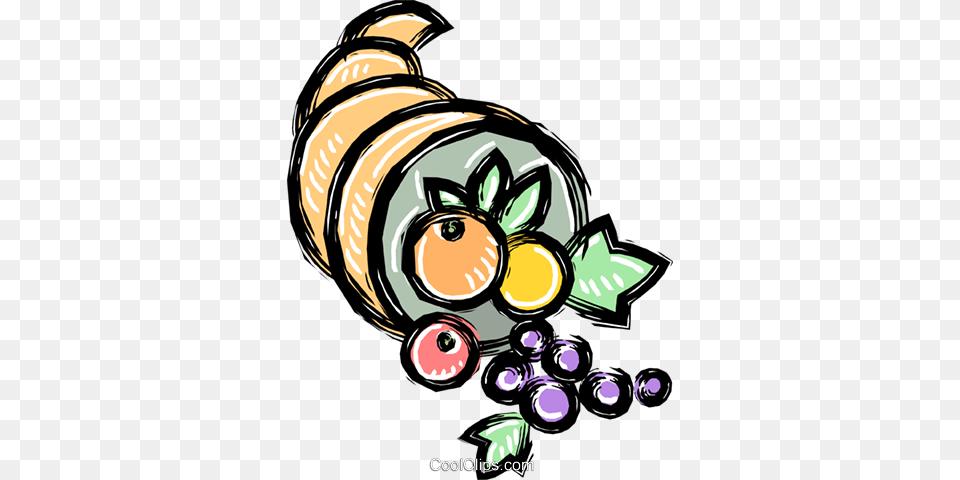 Cornucopia With Fruits Royalty Vector Clip Art Illustration, Food, Meal, Fruit, Plant Free Png Download