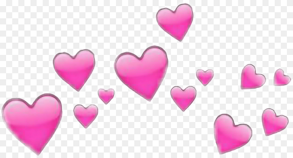 Corona Emoji Corazones Pink Heart Emoji Crown, Flower, Petal, Plant, Balloon Free Png Download
