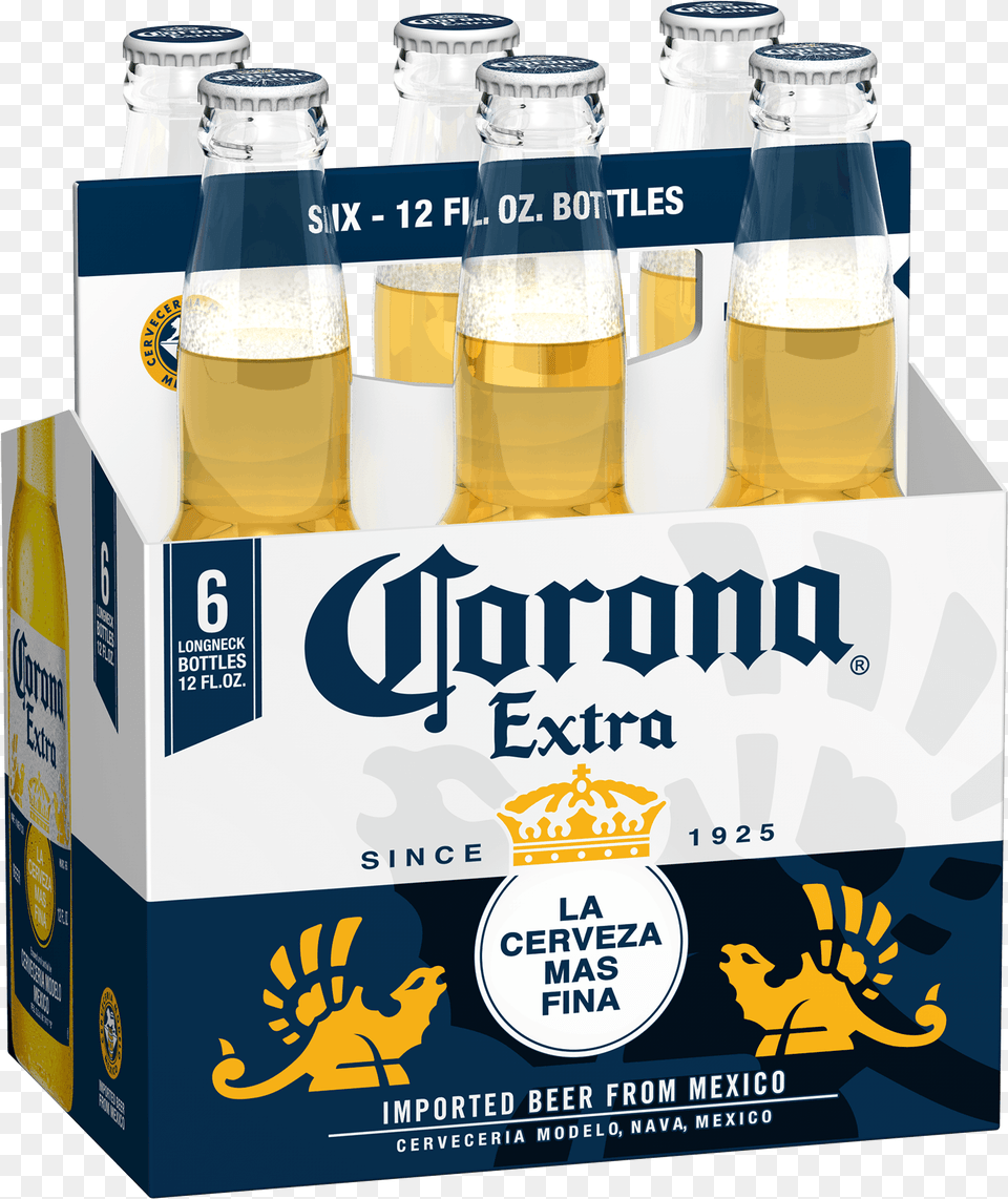 Corona Extra 6 Pack 12 Oz Corona Extra 6 Pack, Alcohol, Beer, Beer Bottle, Beverage Free Png