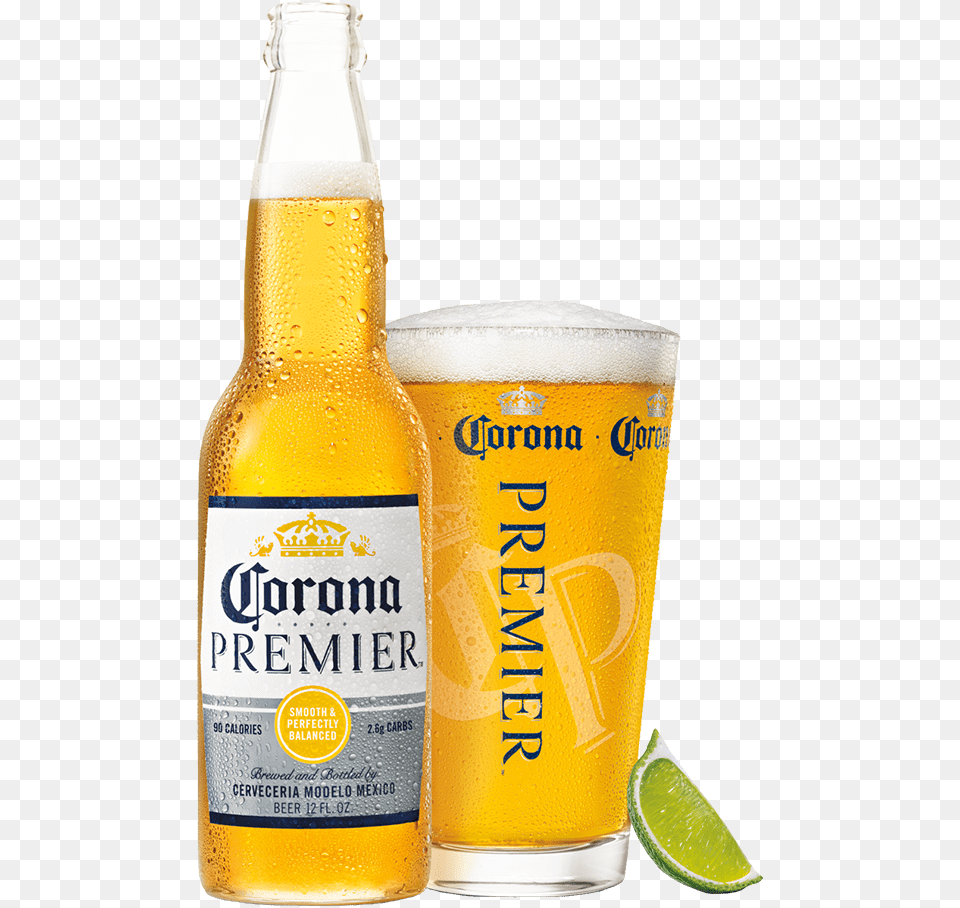 Corona Premier Offers The Premium Low Carb Light Beer Corona Premier Alcohol Percentage, Beverage, Glass, Lager, Beer Bottle Free Png Download