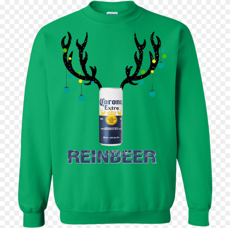 Corona Reinbeer Funny Beer Reindeer Christmas Sweatshirt Christmas Day, Sleeve, Clothing, Knitwear, Long Sleeve Free Png