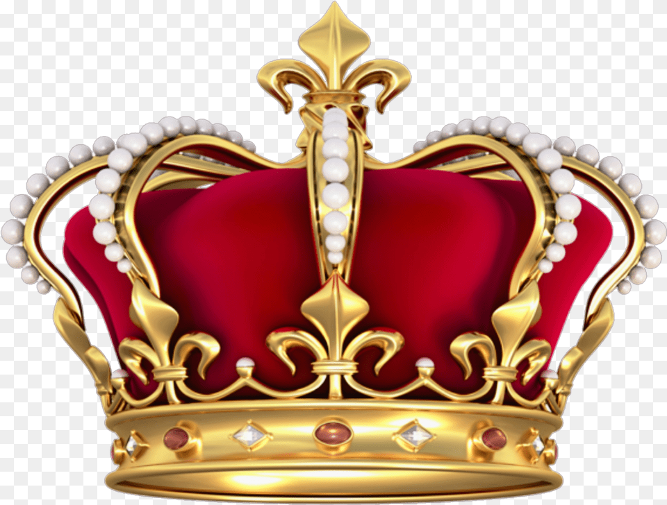 Corona Rey Real King Theking Crown Red Gold King Crown Transparent Background, Accessories, Jewelry, Necklace Free Png