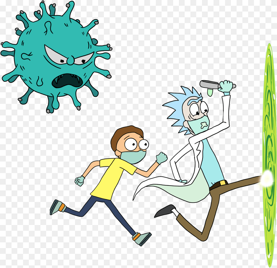 Corona With Ricky And Morty By Nika Rick And Morty Corona, Person, Face, Head, Animal Free Png