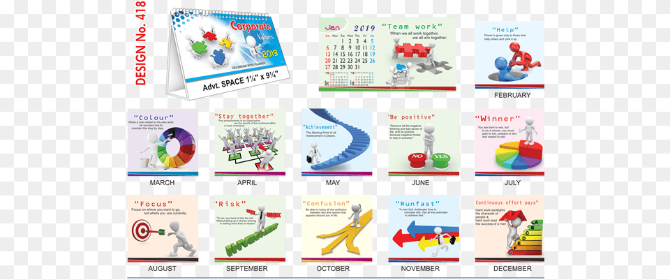 Corporate Values Calendar, Text, Advertisement, Person, Poster Free Png Download