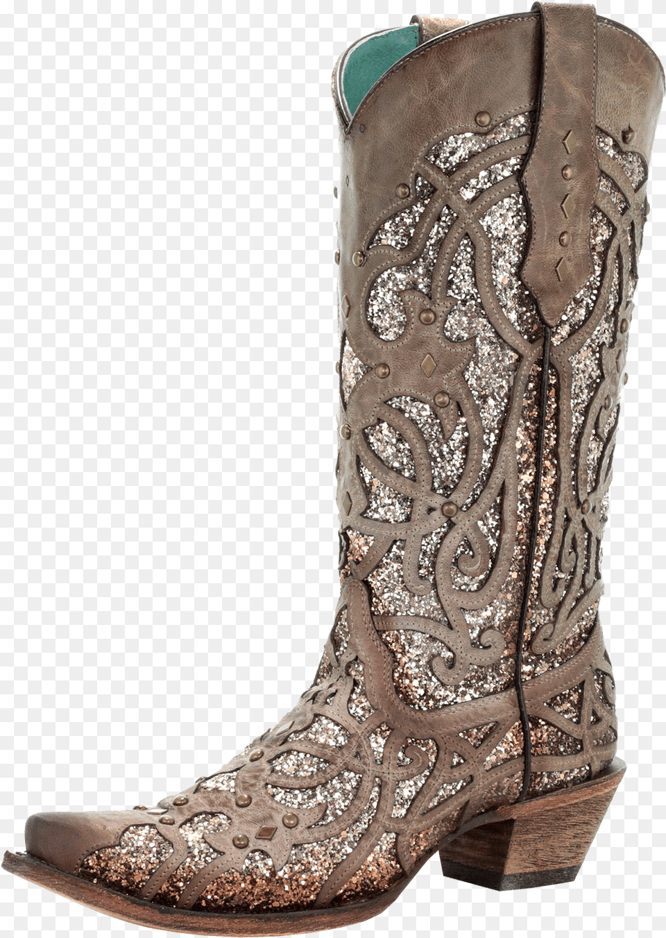 Corral Brown Glitter Boots, Clothing, Footwear, Shoe, Boot Png Image