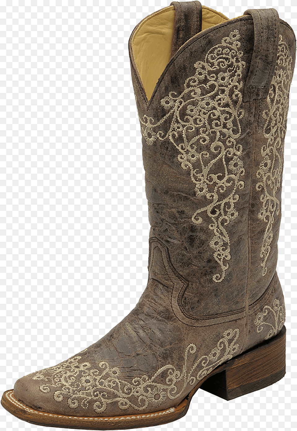 Corral Crater Embroidered Square Toe Brownbone, Clothing, Footwear, Shoe, Boot Png Image