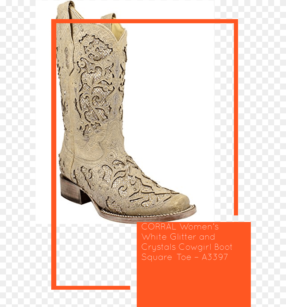 Corral Women39s White Glitter And Crystals Cowgirl Boot, Clothing, Footwear, Shoe, Cowboy Boot Free Png Download