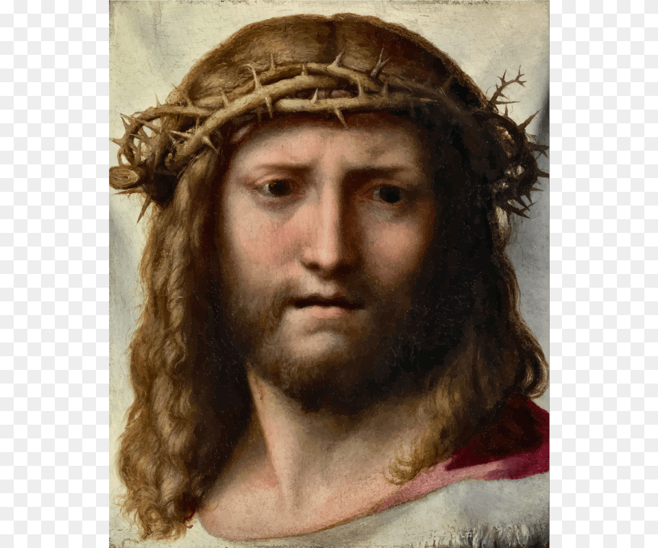 Correggio Head Of Christ, Portrait, Art, Face, Photography Png