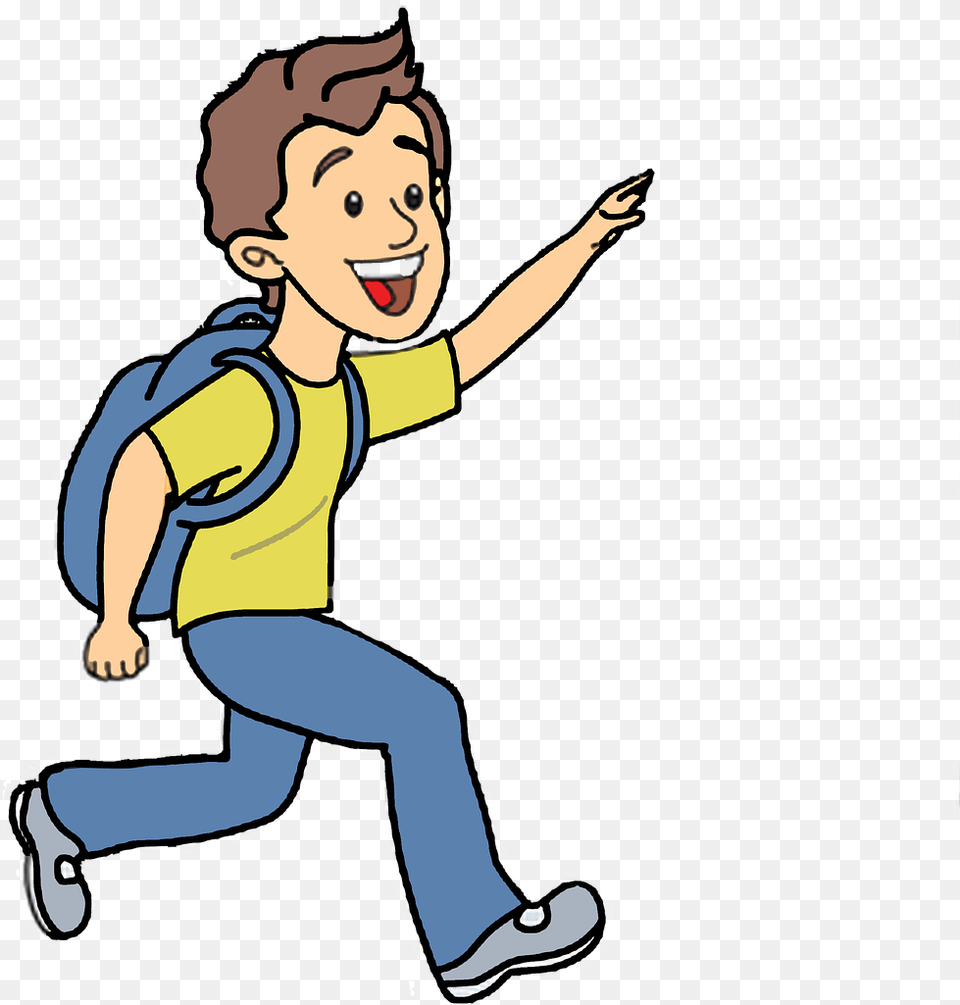 Corriendo Chico Vector Joven Ejecucin Running For The Bus Clipart, Baby, Clothing, Pants, Person Free Png