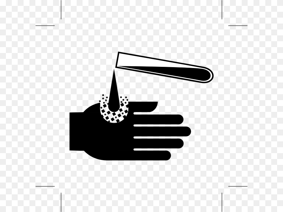 Corrosive Hand Symbol, Cutlery, Fork, People, Person Png Image