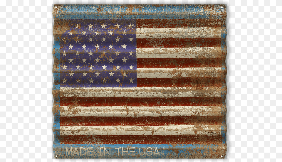 Corrugated Metal Us Flag, American Flag, Bench, Furniture Png Image