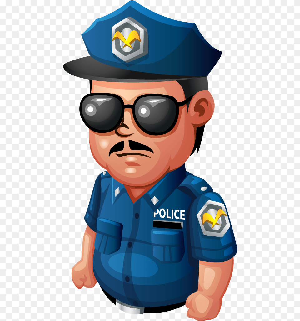 Corrupt Police Police Officer Cartoon, Accessories, Sunglasses, Baby, Captain Free Png Download