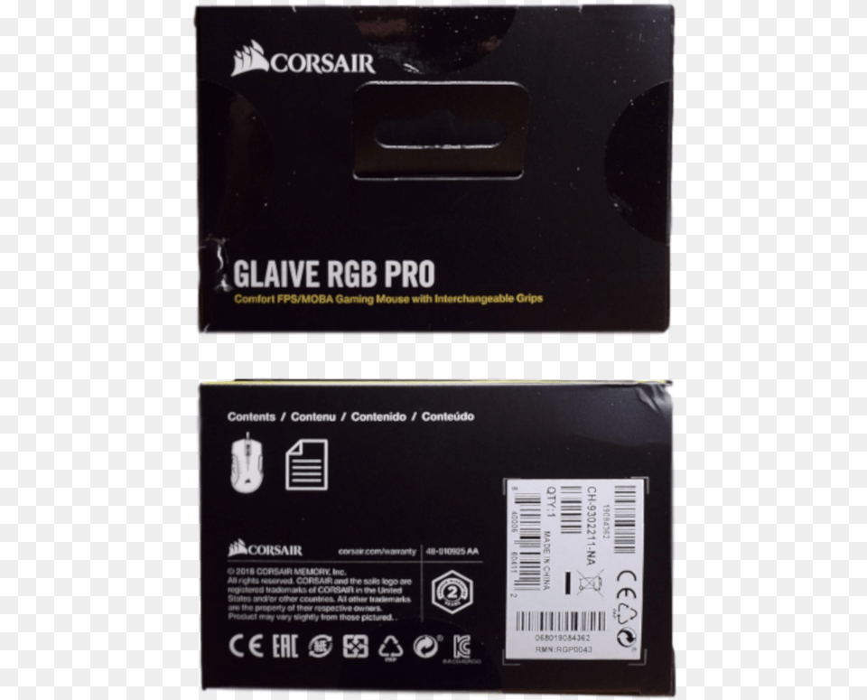 Corsair Glaive Rgb Pro Gaming Mouse Electronics Brand, Adapter, Box, Computer Hardware, Hardware Png Image
