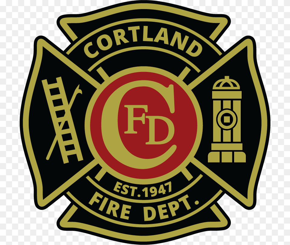 Cortland Fire Department Logo Cortland Fire Department, Badge, Symbol, Dynamite, Weapon Free Png