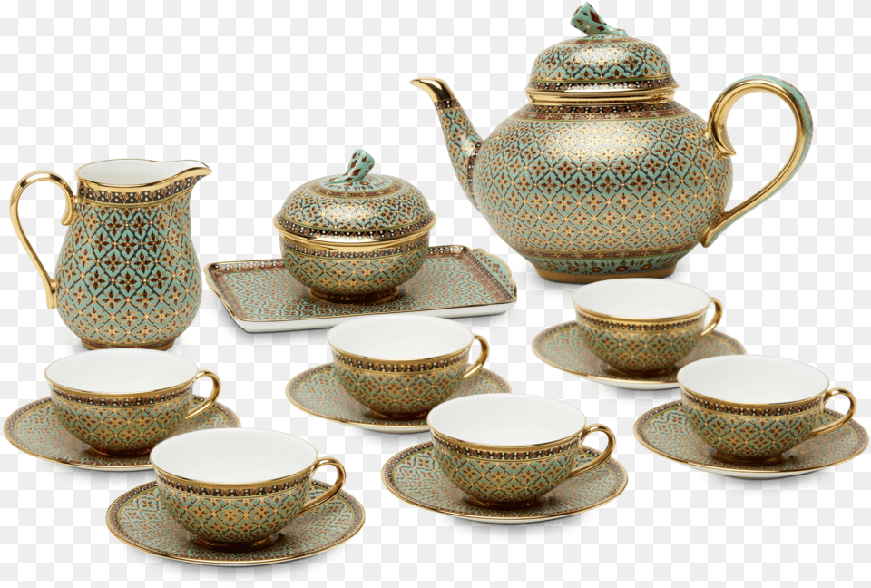 Coruscating Thai Tea Set Tea, Art, Cup, Porcelain, Pottery Free Transparent Png