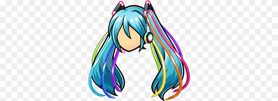 Cosmetic Item 10th Hatsune Miku Hair 001 Render Hatsune Miku Hair Clip Art, Book, Comics, Publication Free Transparent Png