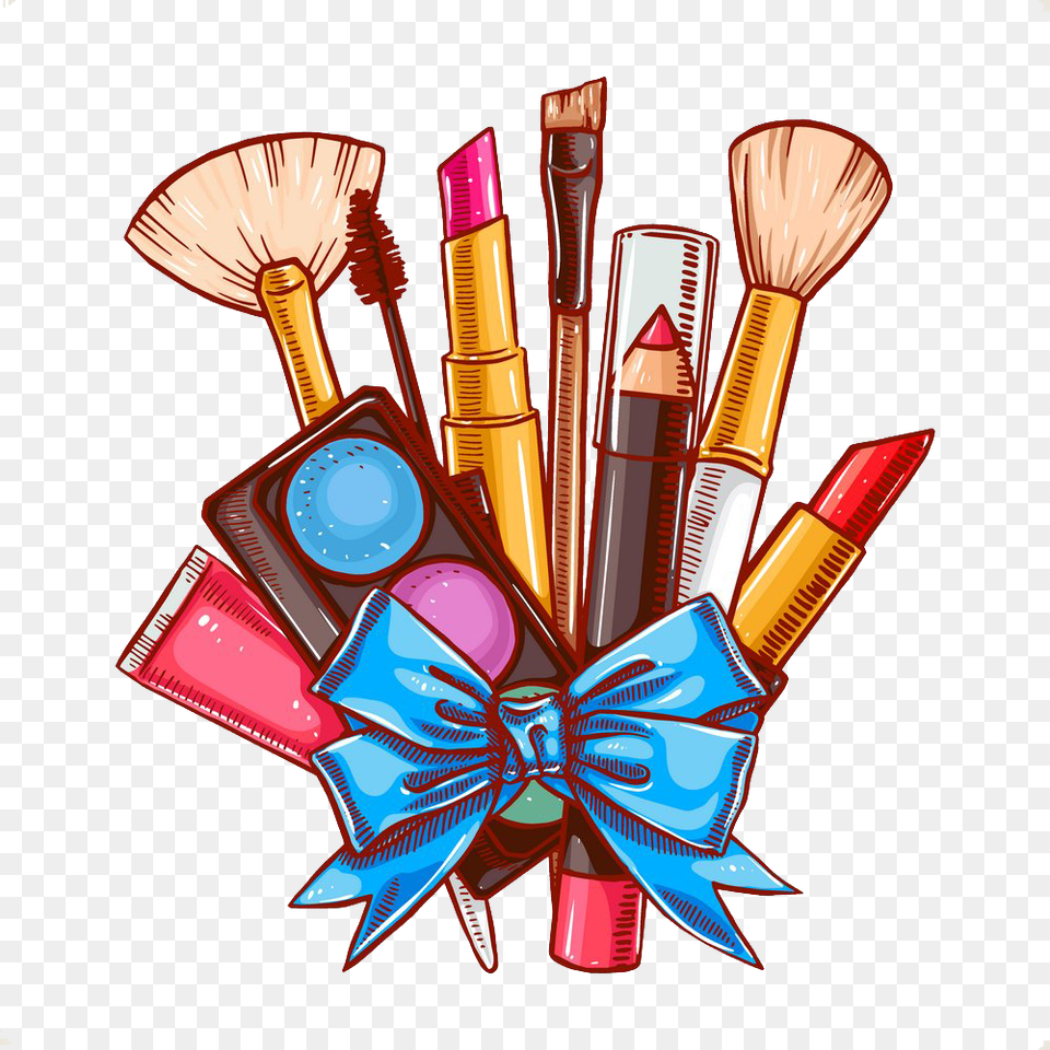 Cosmetics Makeup Brush Lipstick Cartoon Makeup Brushes, Device, Tool, Smoke Pipe Png