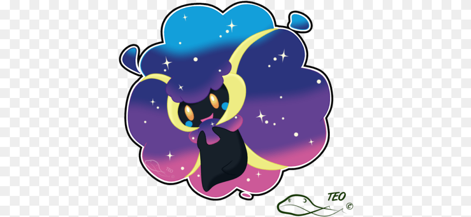 Cosmicott A Fusion Cosmog Whimsicott Cosmog Fusion, Art, Graphics, Purple, Flower Free Transparent Png