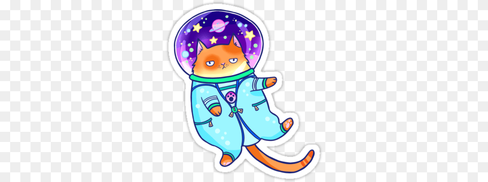 Cosmocat Is Ready For Adventures And Cat Astrophes Part Space Cat Sticker, Clothing, Coat, Outdoors, Baby Free Png Download